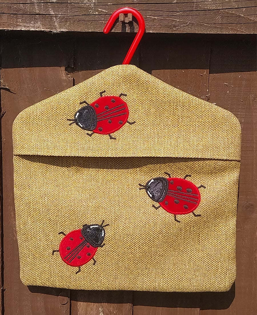 The Lovely Ladybird Peg bag - The rustic one