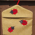 The Lovely Ladybird Peg bag - The rustic one