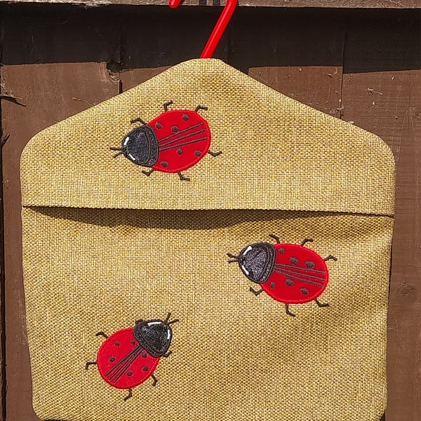 The Lovely Ladybird Peg bag - The rustic one