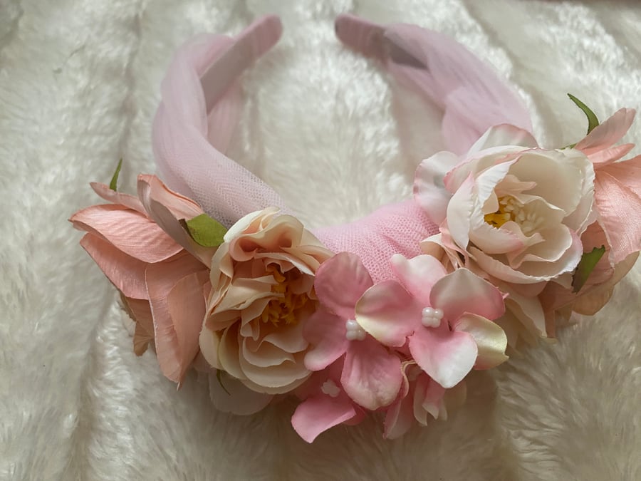 Pink Flower headband 