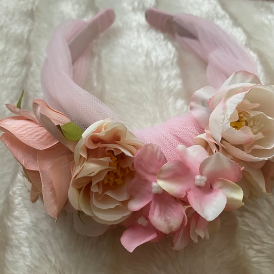 Pink Flower headband 