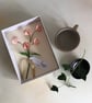 Paper flower gift box - peach sweet pea