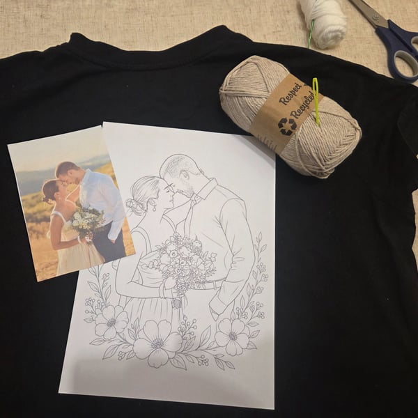 PERSONALISED PHOTO DESIGN - Stick and stitch embroidery template 