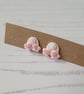 Rabbit tail stud earrings - Image 1