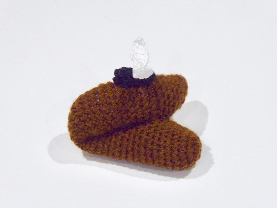 Crochet poop, joke poo, poo with fly