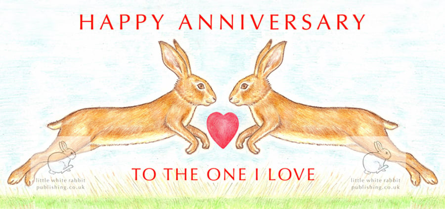 Hare Nose to Nose -  Anniversary Card