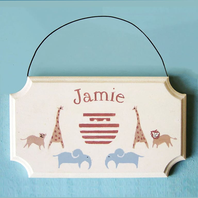  Noah's Ark Name Plaque, Door Hanger