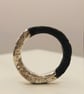 Hand Forged Sterling Silver Ring - Organic Molten Texture, Half Oxidised Band