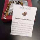 Natural Gemstone Tiger Eye Bracelet with cute dog charm and meaning card  