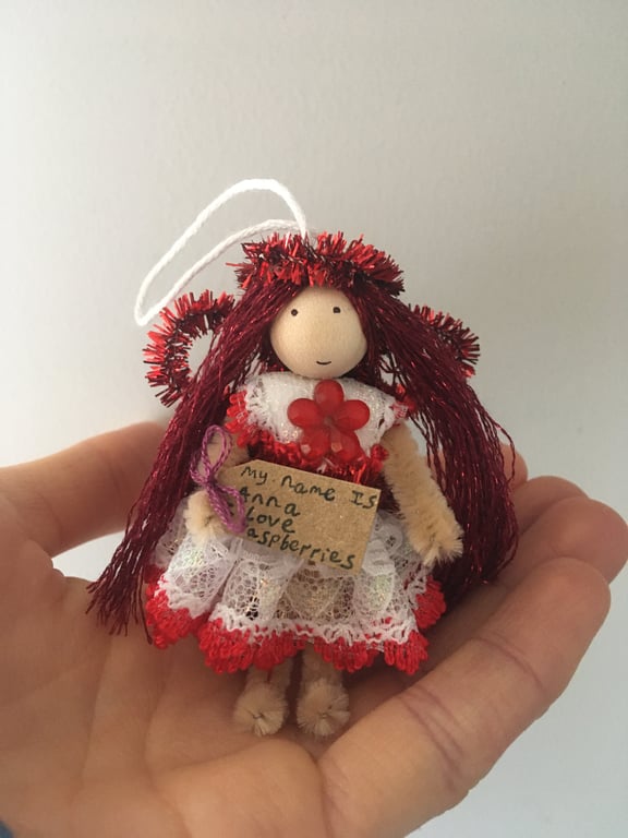 Tiny Red Fairy Doll Decoration, Decorative Fairy  