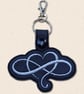 Infinity Heart Keyring - Embroidered Love Bag Charm - Image 3