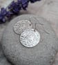 Sterling Silver Large Textured Hammered Disc Earrings - JBJ3033