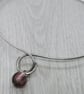 Sliver Necklet with Pink Glass Bead - Image 5