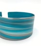 Turquoise and grey anodised aluminium striped cuff - Image 2