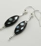 Multicoloured Czech glass drop earrings, sterling silver, 15x6mm, in a gift box - Image 1