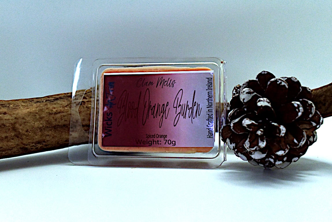 Blood Orange Burden Hand Crafted Highly Scented Soy Clam Melts