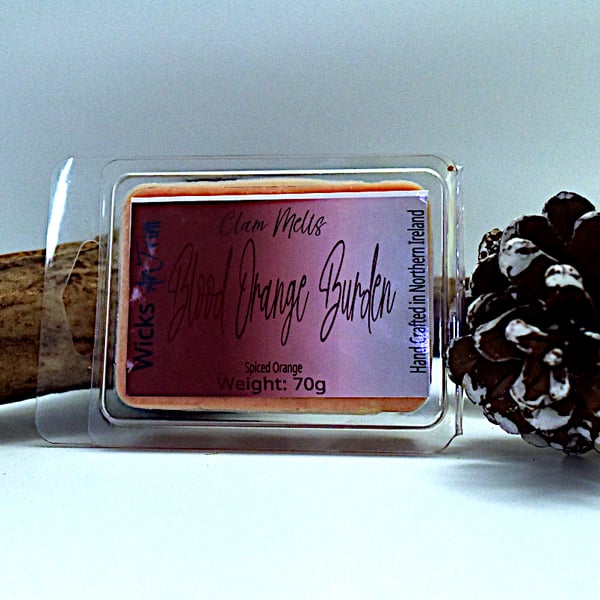 Blood Orange Burden Hand Crafted Highly Scented Soy Clam Melts