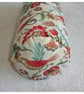 Bolster Cushion Cover 18"x8" Birds Gold 8x18 Round Cylinder Tapestry Red - Image 3