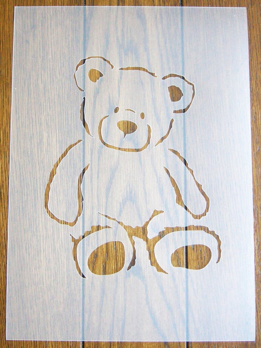 Teddy Bear Stencil Mask Reusable PP Sheet for Arts & Crafts