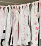  Shabby chic boho rag tie garland 