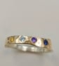 Golden Fusion Hammered Silver Ring with Cubic Zirconia - Size L - Image 1