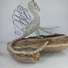 Wire Dragon Sculpture - Silver