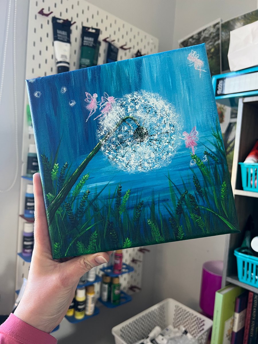 Acrylic painting on box canvas, The Fairy Wish.
