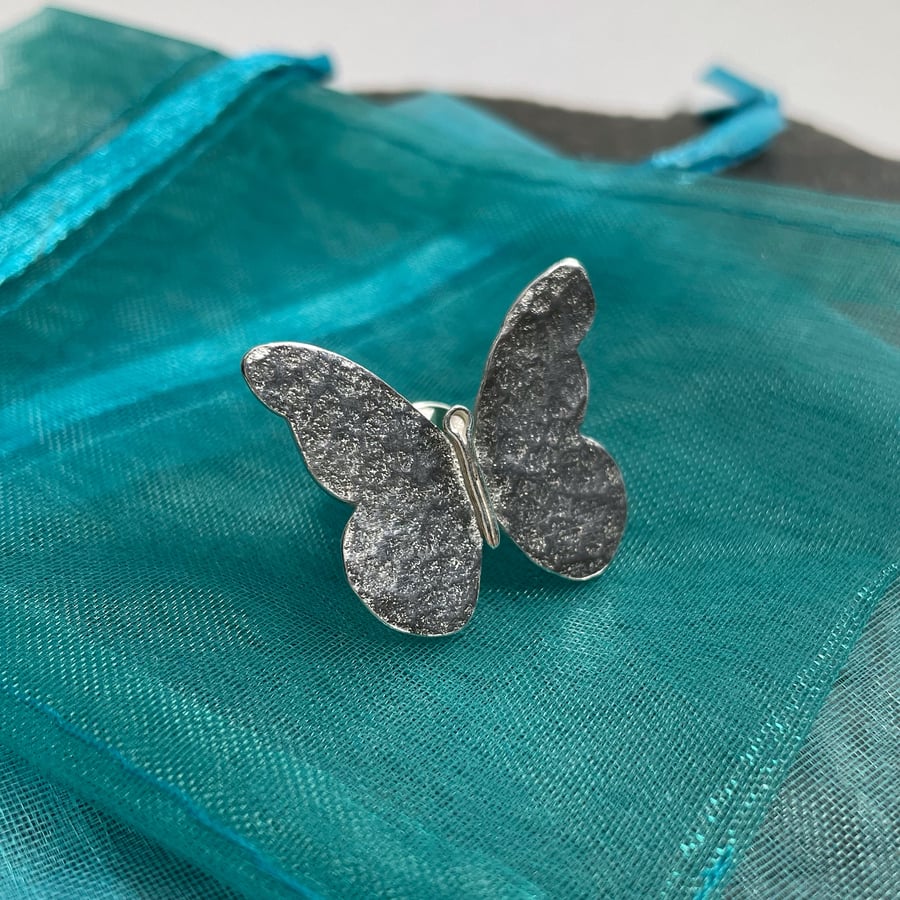 Sterling silver butterfly lapel pin