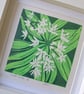 An original handprinted linoprint of wild garlic  - Image 3
