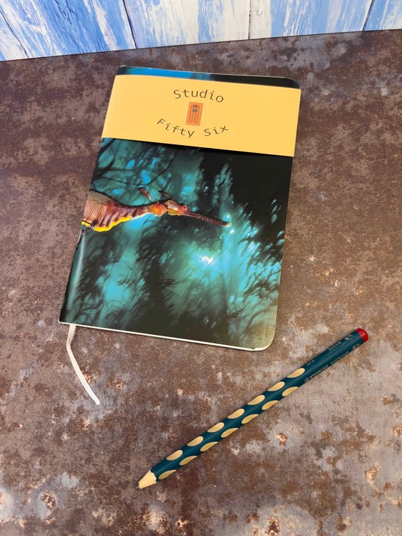 Notebook, Marine themed, A5 (ish), made from up-cycled and recycled materials.