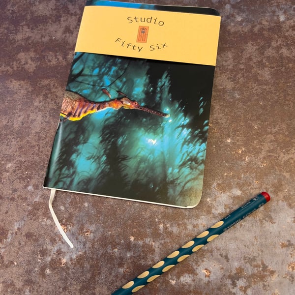 Notebook, Marine themed, A5 (ish), made from up-cycled and recycled materials.