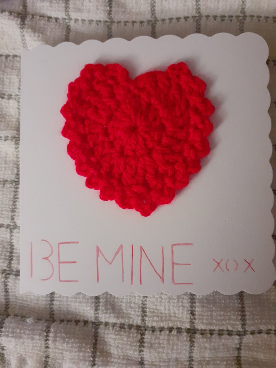Crochet Heart Valentines Card