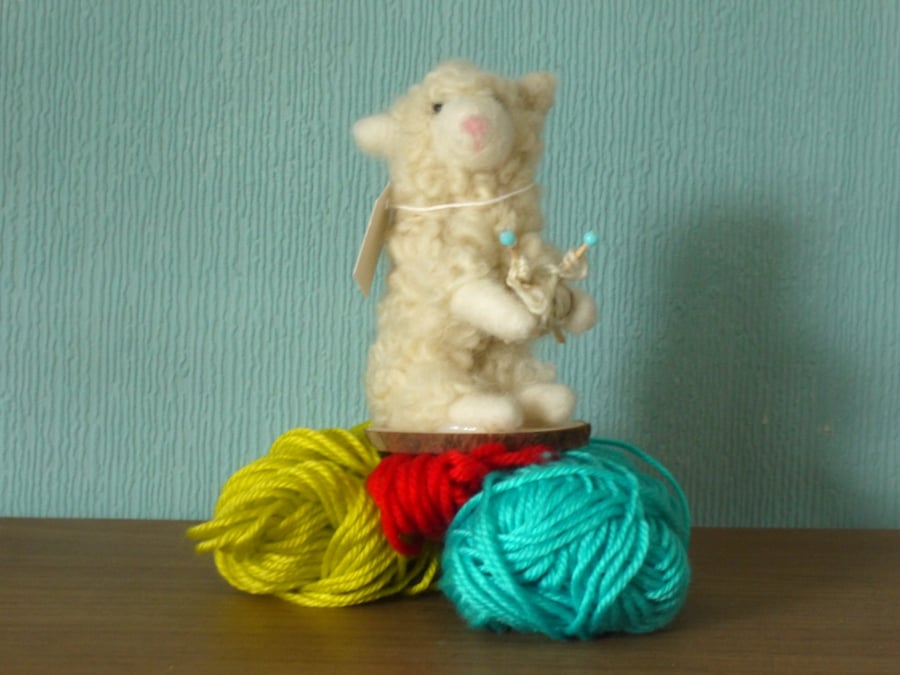 Needle felted Knitting Sheep