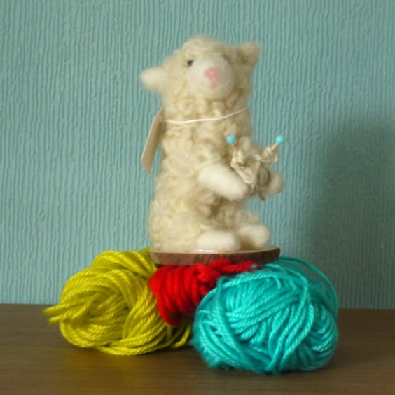 Needle felted Knitting Sheep
