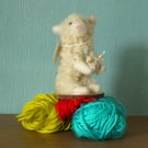 Needle felted Knitting Sheep