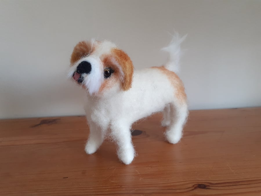 Shih-Tzu dog sculpture, needlefelting artist, wool collectables, 