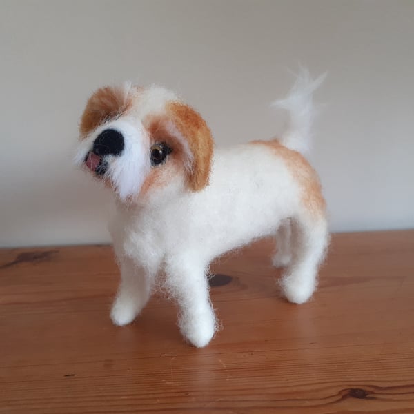 Shih-Tzu dog sculpture, needlefelting artist, wool collectables, 