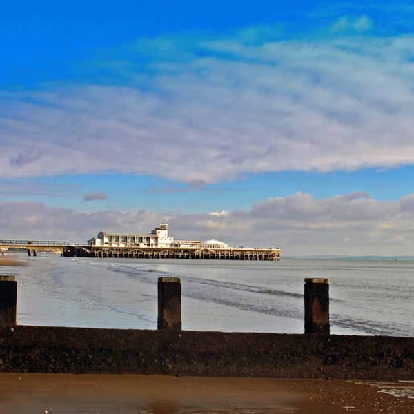 Bournemouth Pier And Beach Dorset England UK 18"X12" Print