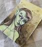 Goblin Lady Portrait Ink & Watercolour Original Illustration - Image 3