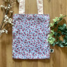 Pink Tote Bag Reusable Shopping Bag, shopper, fold up tote, lined tote