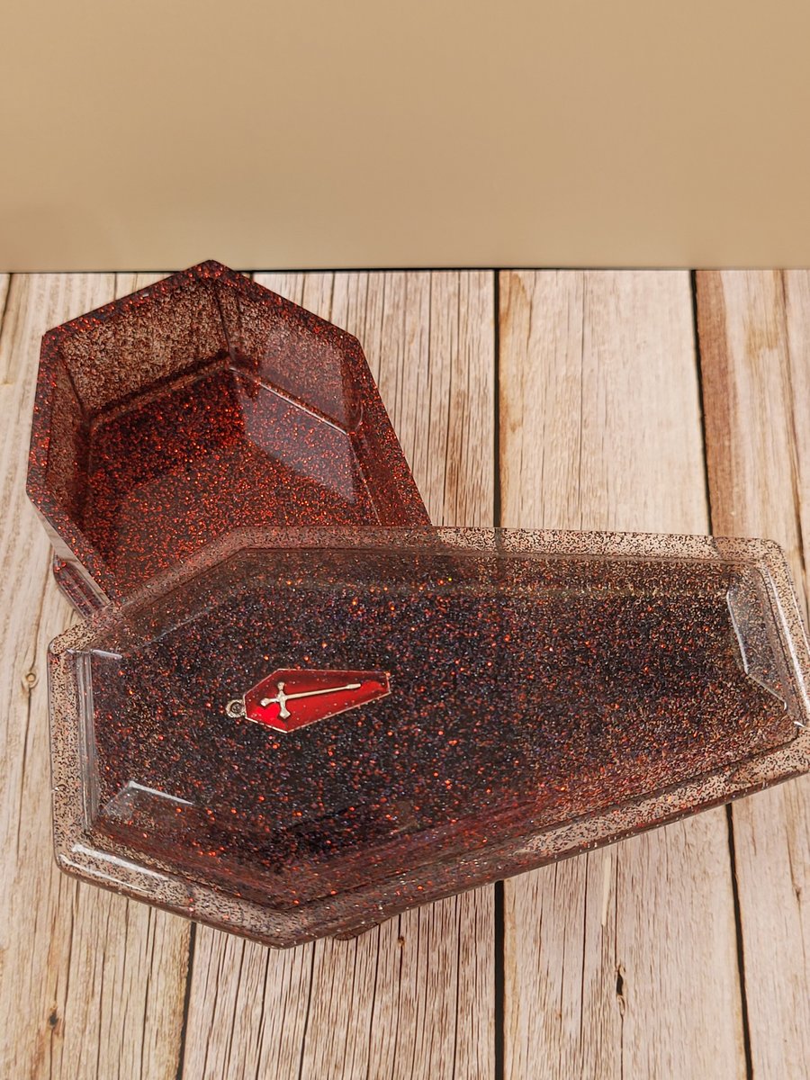 Red and Black Coffin Trinket Box