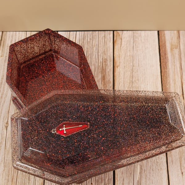Red and Black Coffin Trinket Box
