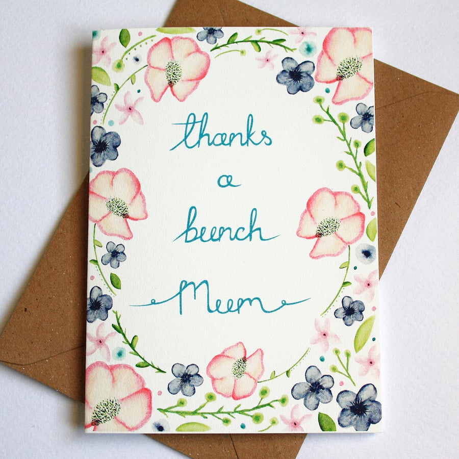 Thanks a bunch mum card