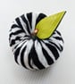 Handmade Zebra Print Ornamental Fabric Apple Decorations - Image 1