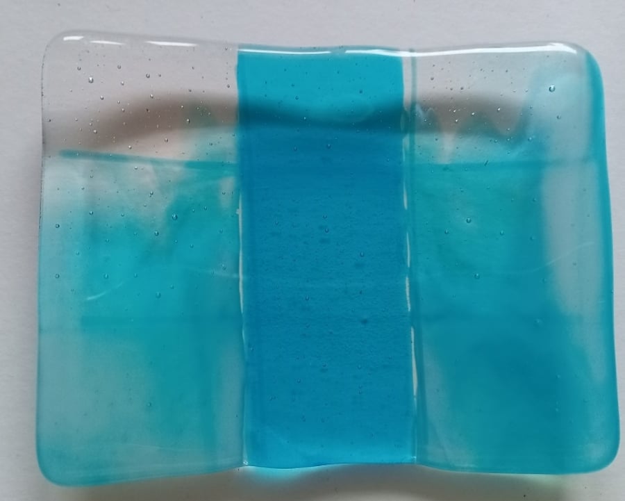 Fused glass soap dish