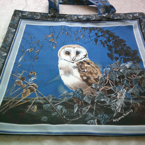 Barn Owl Fabric Shopping Bag