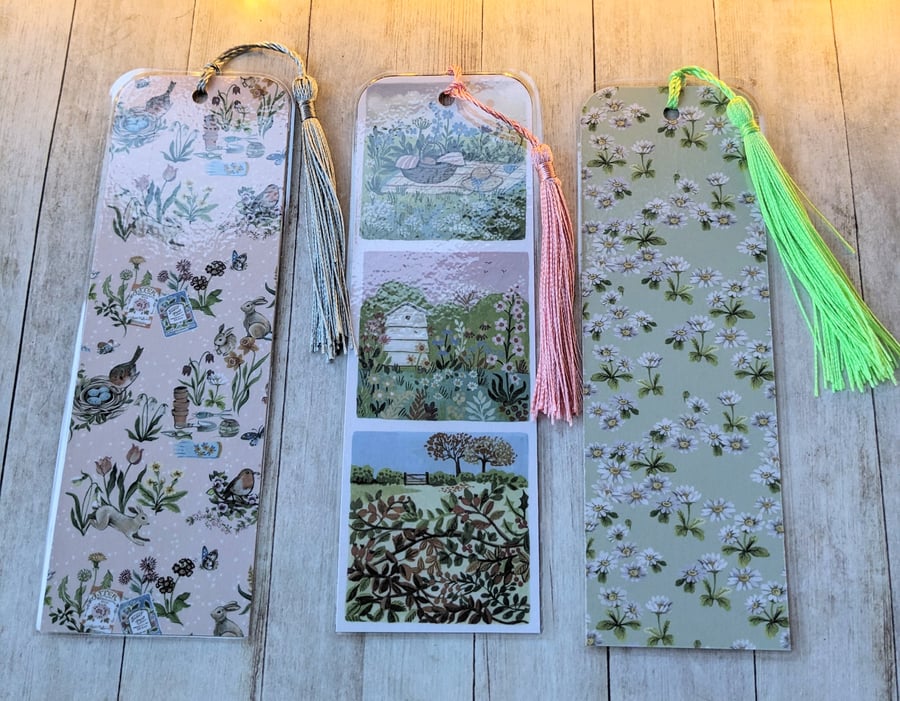 Set of gardening themed bookmarks