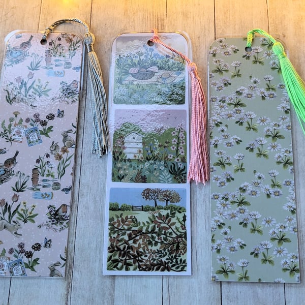 Set of gardening themed bookmarks