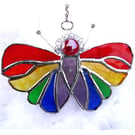 Butterfly Suncatcher Stained Glass Rainbow Handmade 122