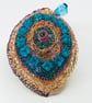 Turquoise Eye shaped recycled brooch - Image 4